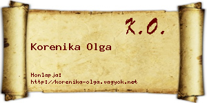 Korenika Olga névjegykártya